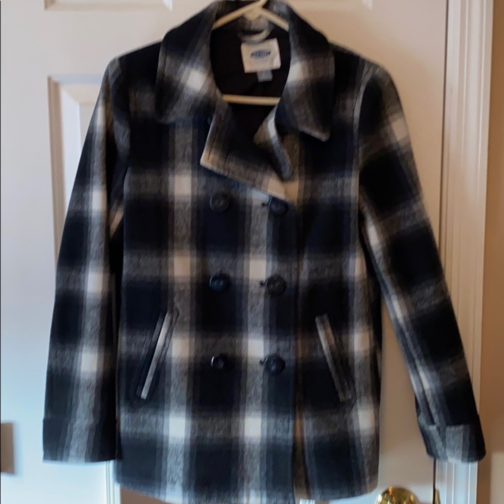 Plaid old navy pea coat